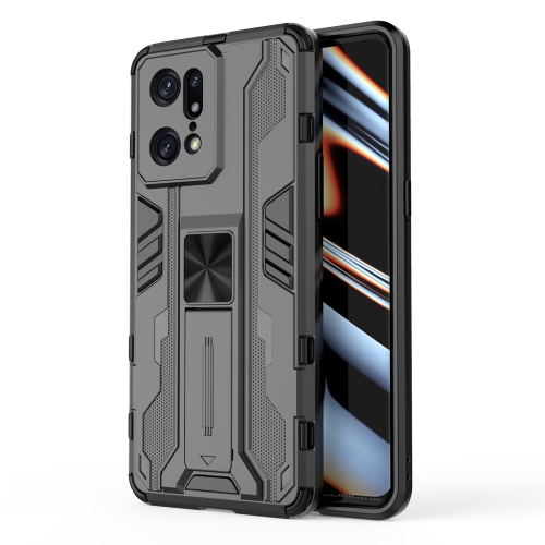 

For OPPO Find X5 Pro Supersonic PC + TPU Shock-proof Protective Phone Case with Holder(Black)