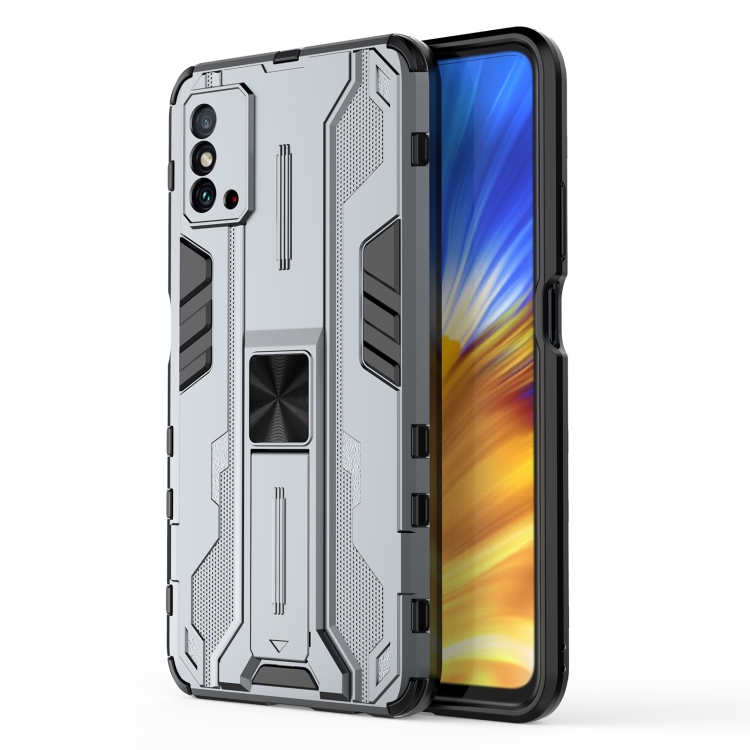 

For Honor X10 Max 5G Supersonic PC + TPU Shock-proof Protective Phone Case with Holder(Grey)