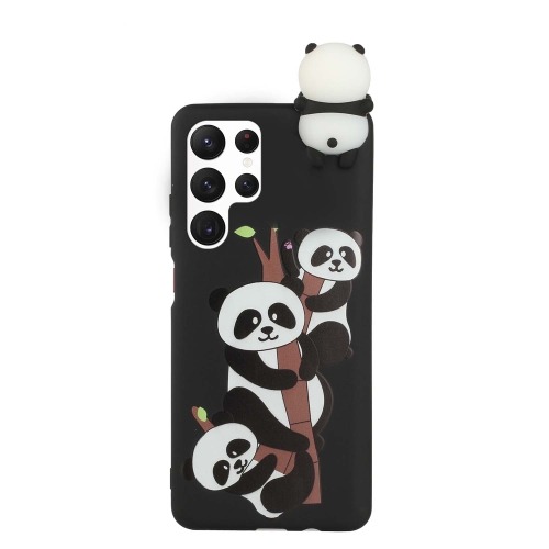 

For Samsung Galaxy S22 Ultra 5G Shockproof Cartoon TPU Phone Case(Three Pandas)