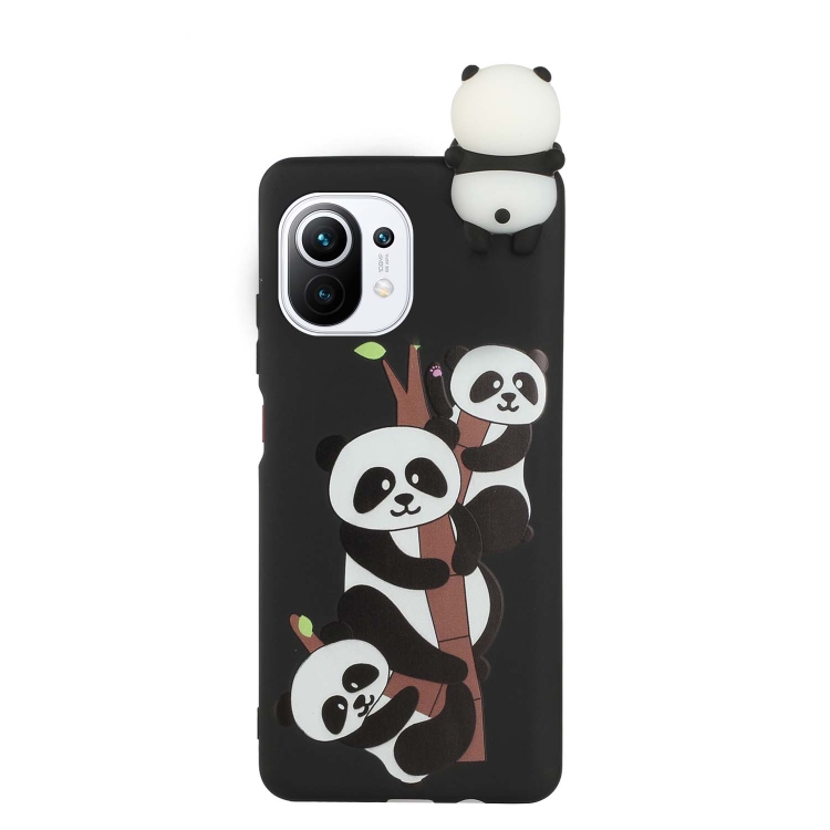 

For Xiaomi Mi 11 Shockproof Cartoon TPU Phone Case(Three Pandas)