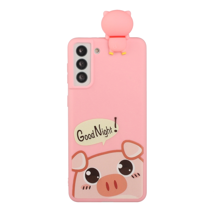 

For Samsung Galaxy S22+ 5G Shockproof Cartoon TPU Phone Case(Cute Pig)