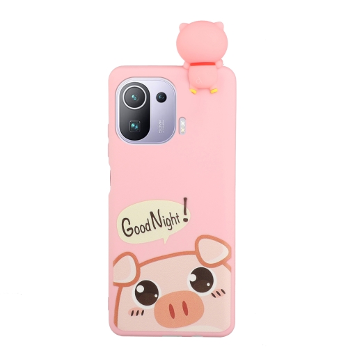 

For Xiaomi Mi 11 Pro Shockproof Cartoon TPU Phone Case(Cute Pig)