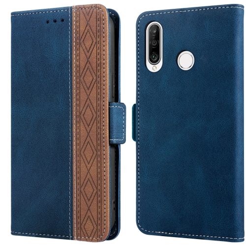 

For Huawei P30 Lite Stitching Side-Magnetic RFID Leather Phone Case(Royal Blue)