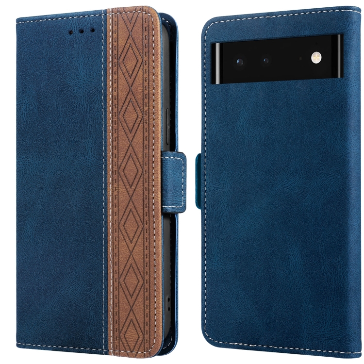 

For Google Pixel 6 Stitching Side-Magnetic RFID Leather Phone Case(Royal Blue)