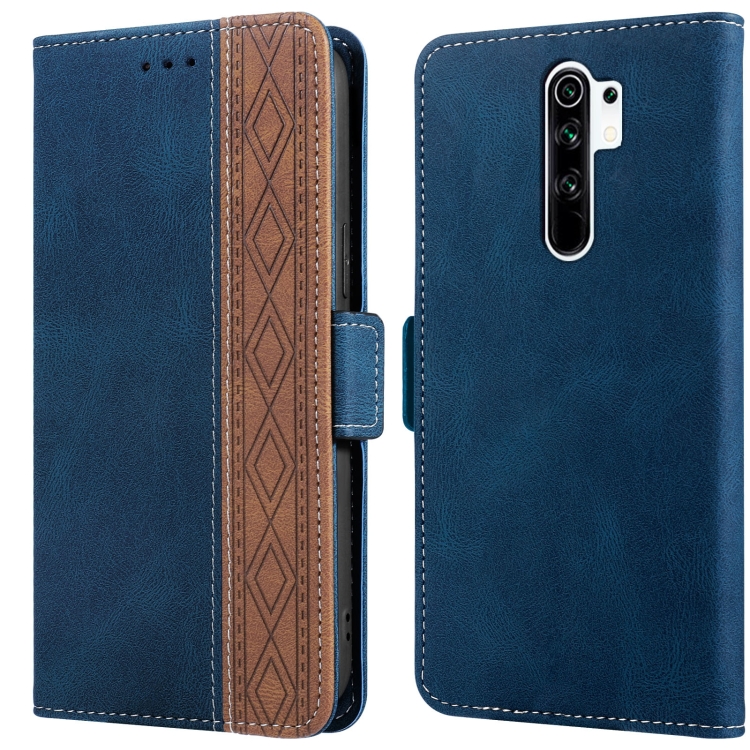 

For Xiaomi Redmi 9 Stitching Side-Magnetic RFID Leather Phone Case(Royal Blue)