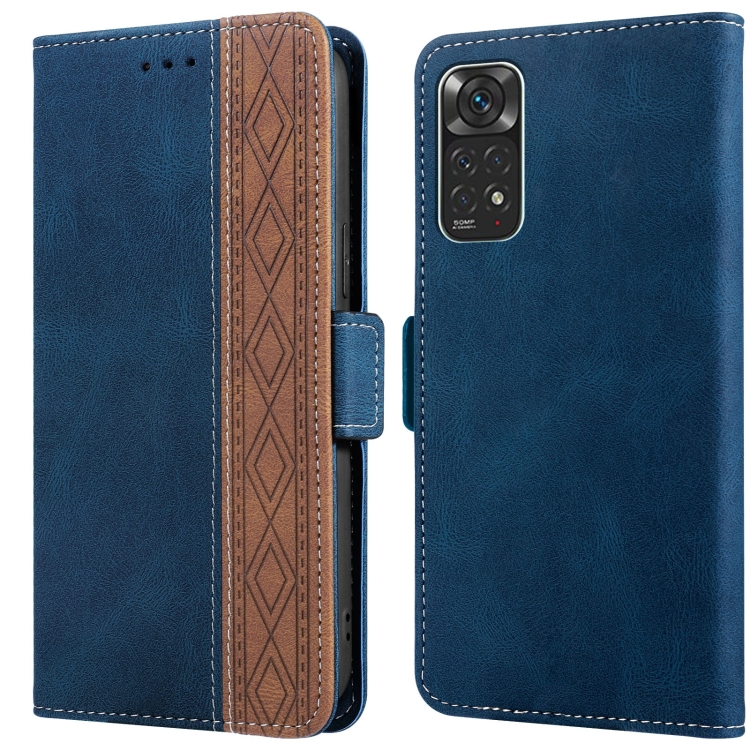 

For Xiaomi Redmi Note 11 International Stitching Side-Magnetic RFID Leather Phone Case(Royal Blue)