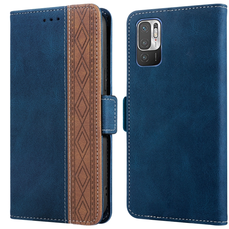 

For Xiaomi Redmi Note 10 JP Version Stitching Side-Magnetic RFID Leather Phone Case(Royal Blue)