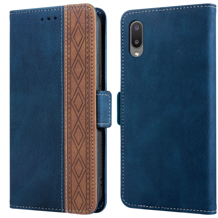 

For Samsung Galaxy A02 Stitching Side-Magnetic RFID Leather Phone Case(Royal Blue)