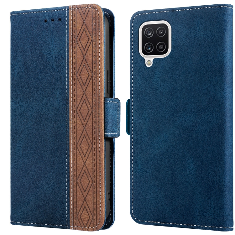 

For Samsung Galaxy A12 5G Stitching Side-Magnetic RFID Leather Phone Case(Royal Blue)