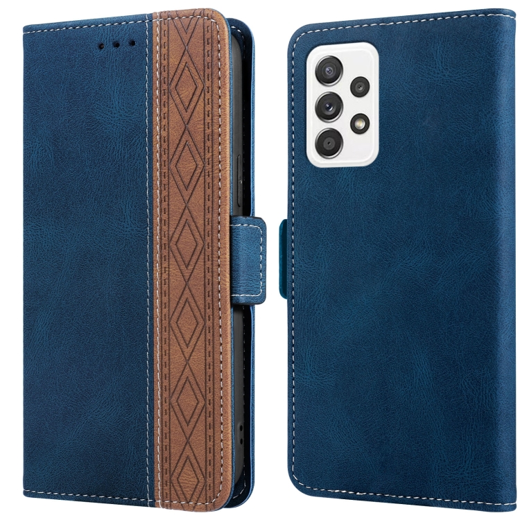 

For Samsung Galaxy A52 4G / 5G Stitching Side-Magnetic RFID Leather Phone Case(Royal Blue)