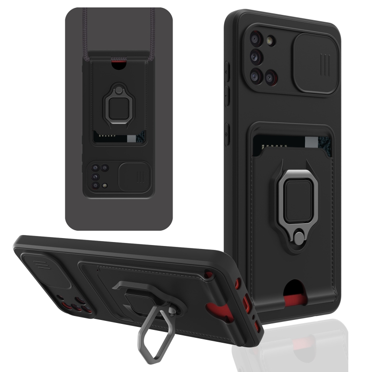 

For Samsung Galaxy A31 Sliding Camera Cover Design TPU Phone Case(Black)