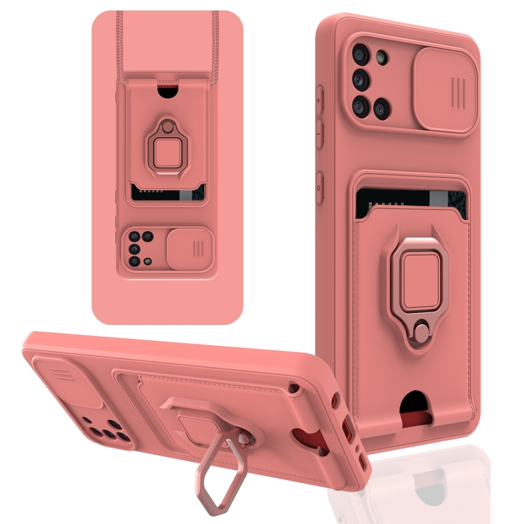 

For Samsung Galaxy A31 Sliding Camera Cover Design TPU Phone Case(Pink)
