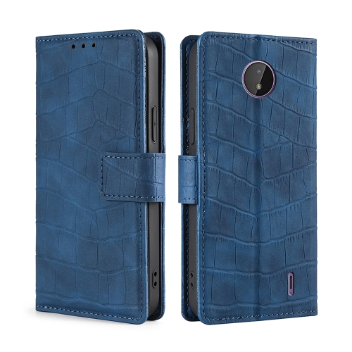 

For Nokia C10 / C20 Skin Feel Crocodile Texture Magnetic Clasp PU Leather Phone Case(Blue)