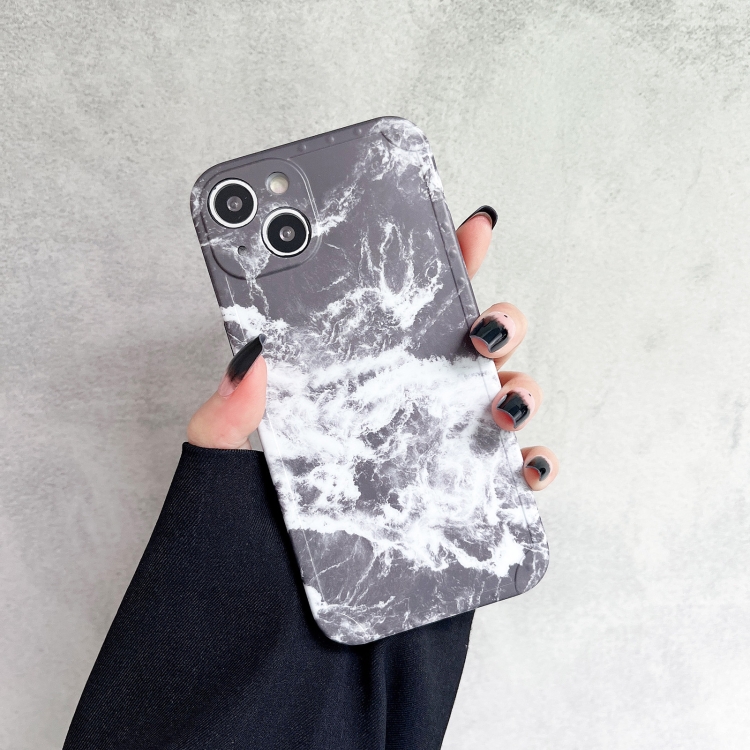 

Flowers Pattern Shockproof TPU Phone Case For iPhone 13(Grey Marble)