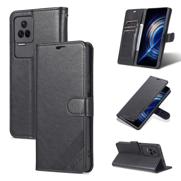 

For Xiaomi Redmi K50 / K50 Pro AZNS Sheepskin Texture Flip Leather Phone Case(Black)