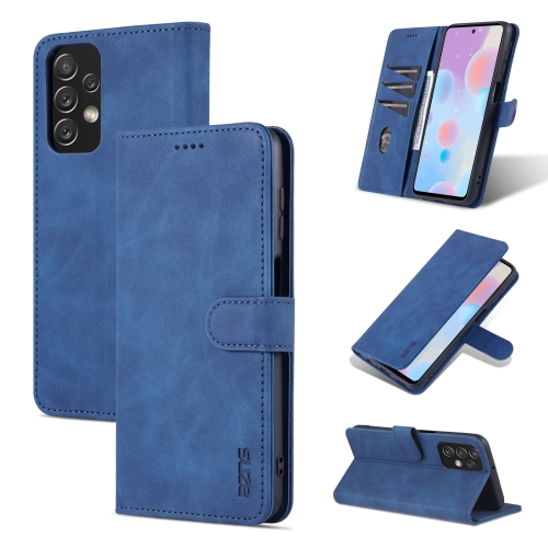 

For Samsung Galaxy A23 5G AZNS Skin Feel Calf Texture Horizontal Flip Leather Phone Case(Blue)