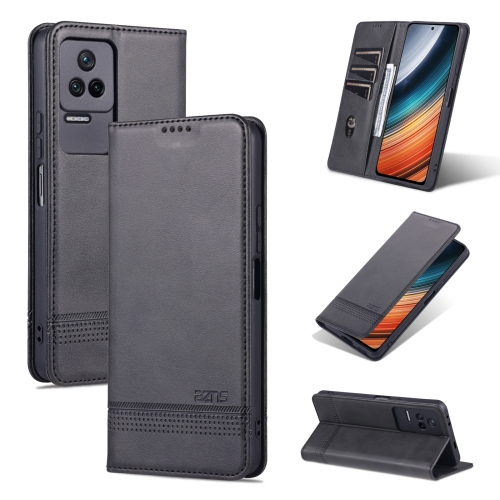

For Xiaomi Redmi K50 / K50 Pro AZNS Magnetic Calf Texture Leather Phone Case(Black)