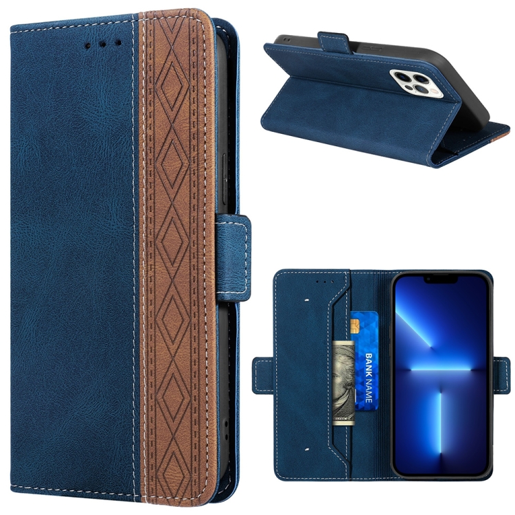 

Stitching Magnetic RFID Leather Case For iPhone 13 Pro Max(Royal Blue)