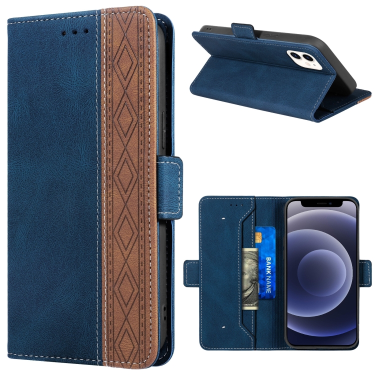 

Stitching Magnetic RFID Leather Case For iPhone 12 mini(Royal Blue)