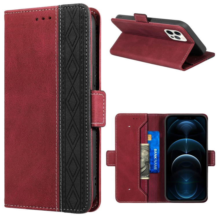 

Stitching Magnetic RFID Leather Case For iPhone 12 Pro Max(Red)