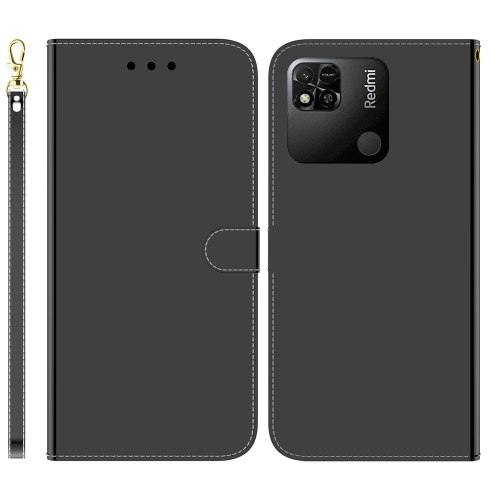 

For Xiaomi Redmi 10A Imitated Mirror Surface Leather Phone Case(Black)