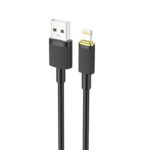 

hoco U109 2.4A USB to 8 Pin Fast Charging Data Cable, Cable Length:1.2m(Black)