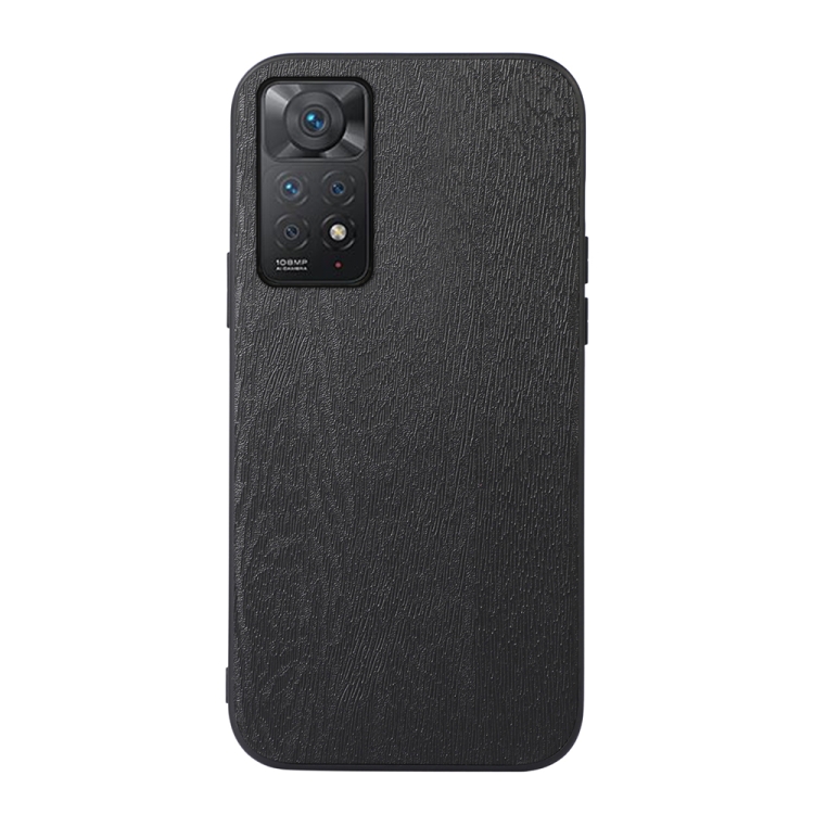 

For Xiaomi Redmi Note 11 Pro Global Wood Texture PU Phone Case(Black)