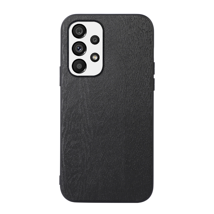 

For Samsung Galaxy A23 4G Wood Texture PU Phone Case(Black)