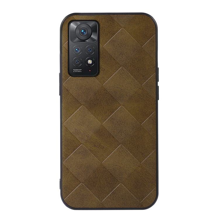 Pour Xiaomi Redmi NOTE 11 PRO GLOBAL WEAVE PLAID PU PU Téléphone de Téléphone (Vert)