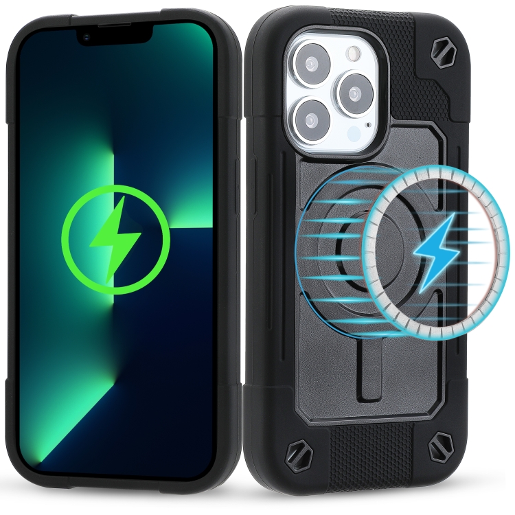 

Colorful Magsafe Magnetic Phone Case For iPhone 13 Pro(Black)