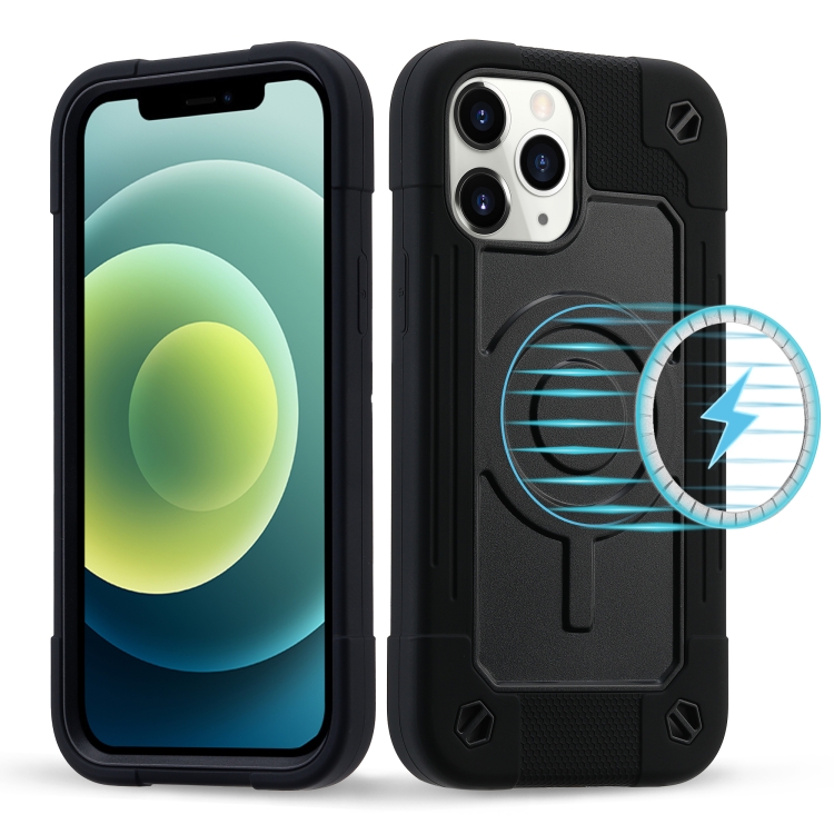 

Colorful Magsafe Magnetic Phone Case For iPhone 12 / 12 Pro(Black)