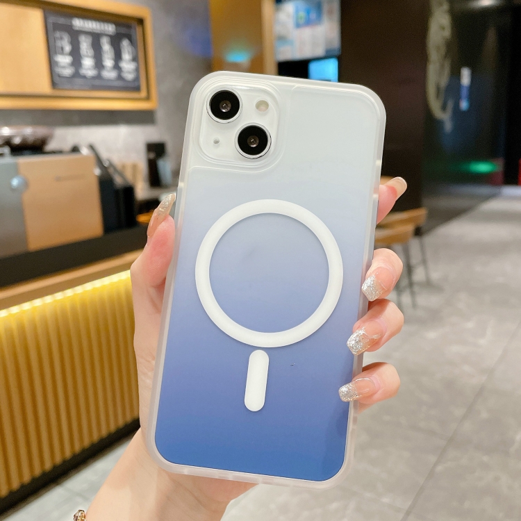 

Frosted Gradient MagSafe Magnetic Phone Case For iPhone 11(Blue)