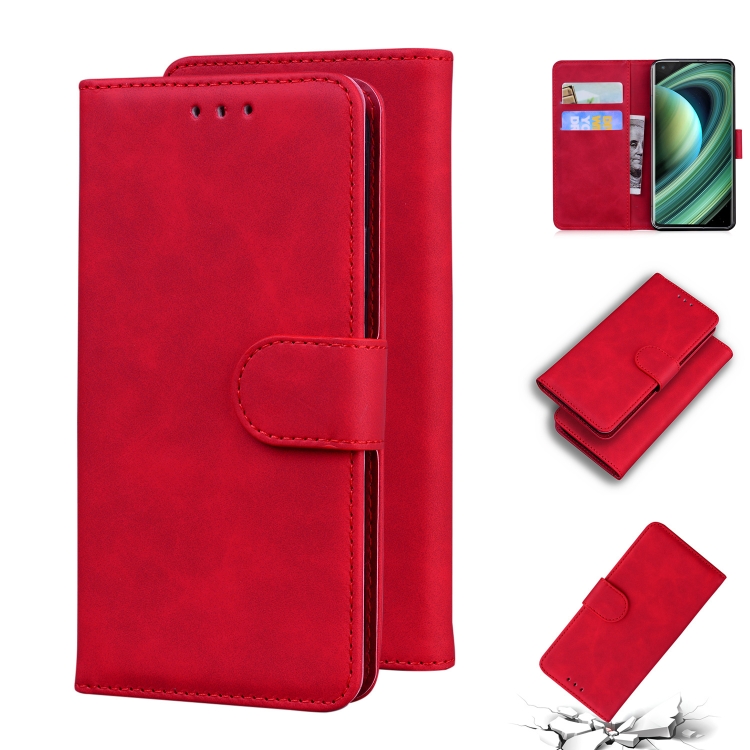 

For Xiaomi Mi 10 Ultra Skin Feel Pure Color Flip Leather Phone Case(Red)