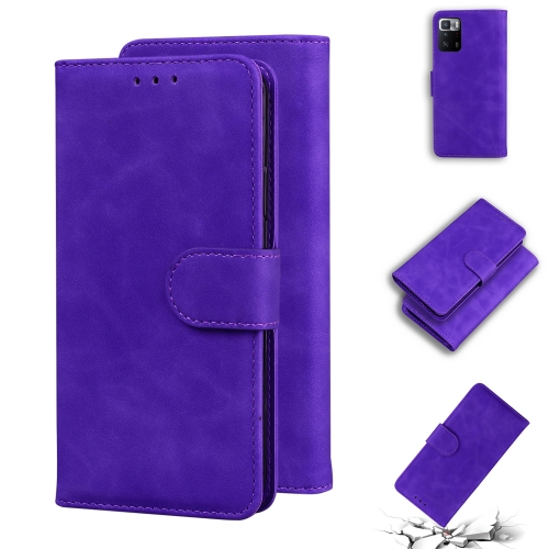 

For Xiaomi Redmi Note 10 Pro China / Poco X3 GT Skin Feel Pure Color Flip Leather Phone Case(Purple)