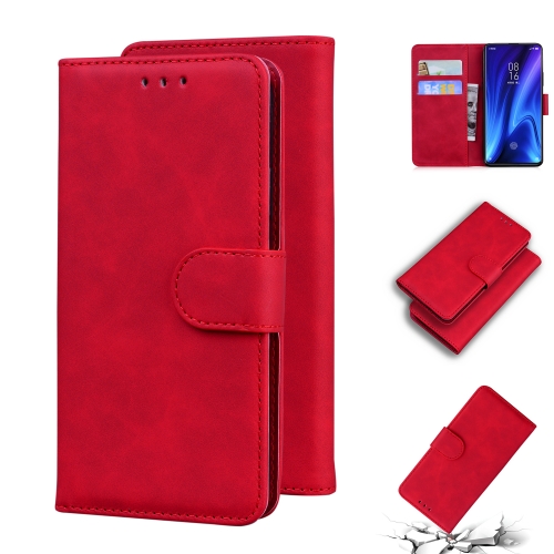 

For Xiaomi Redmi K20 / K20 Pro & Mi 9T/ Mi 9T Pro Skin Feel Pure Color Flip Leather Phone Case(Red)