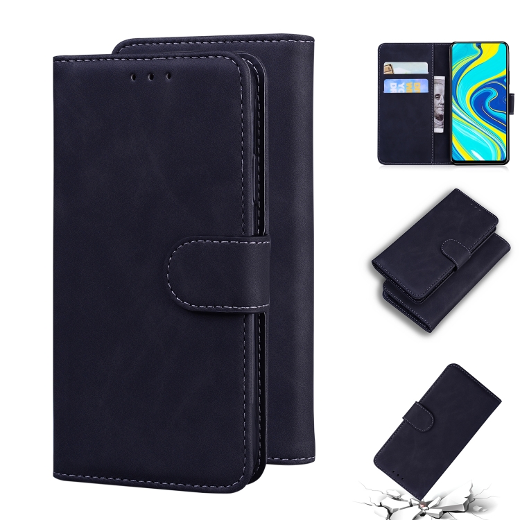 

For Xiaomi Redmi Note 9S / Note 9 Pro / Note 9 Pro Max Skin Feel Pure Color Flip Leather Phone Case(Black)