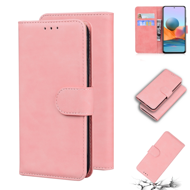 

For Xiaomi Redmi Note 10 Pro / Note 10 Pro Max Skin Feel Pure Color Flip Leather Phone Case(Pink)