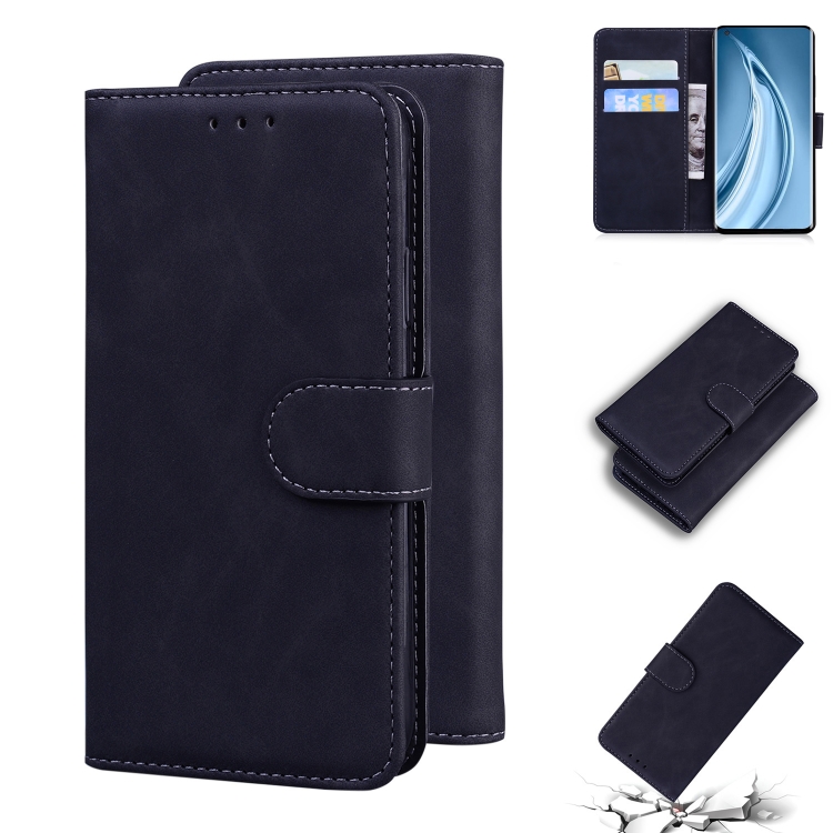 

For Xiaomi Mi 10S Skin Feel Pure Color Flip Leather Phone Case(Black)