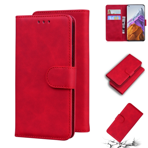 

For Xiaomi Mi 11 Pro Skin Feel Pure Color Flip Leather Phone Case(Red)