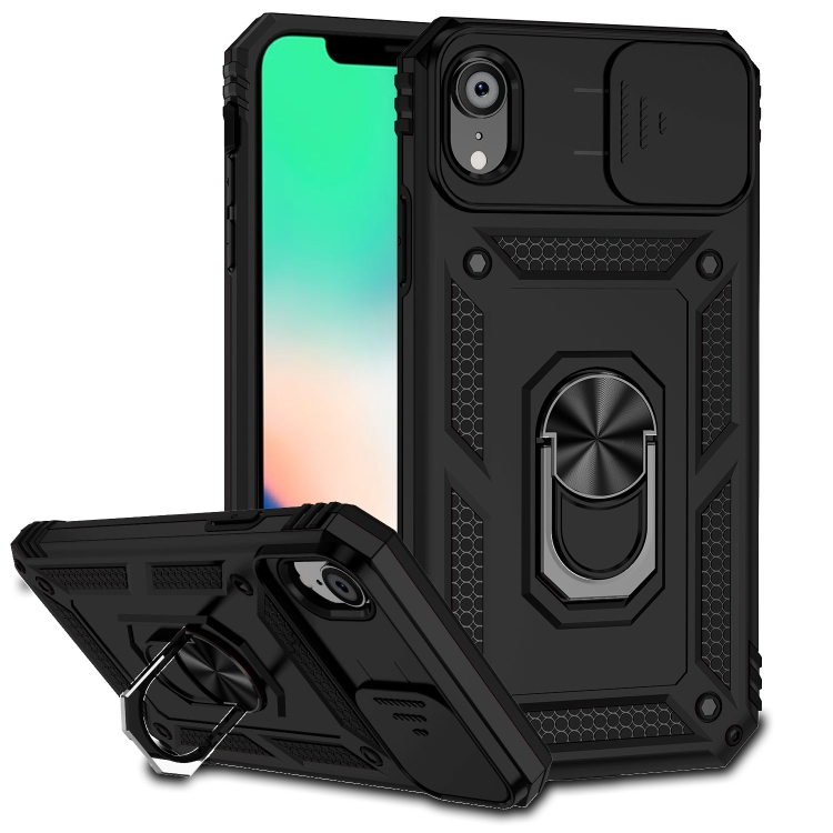 

For iPhone XR Sliding Camshield Holder Phone Case(Black)