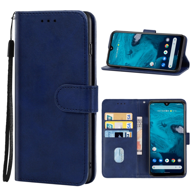 

Leather Phone Case For Kyocera Android One S9 / Digno SANGA Edition(Blue)