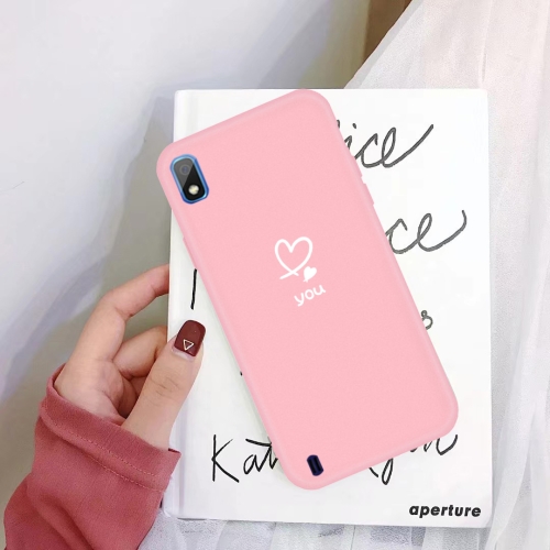 

For Galaxy A10 Love Heart You Pattern Frosted TPU Protective Case(Pink)