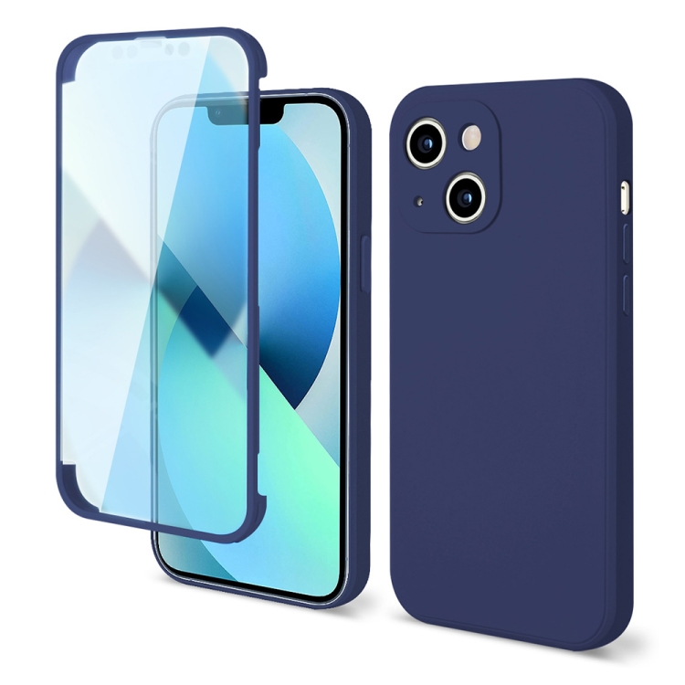 

For iPhone 13 Imitation Liquid Silicone 360 Full Body Case(Blue)