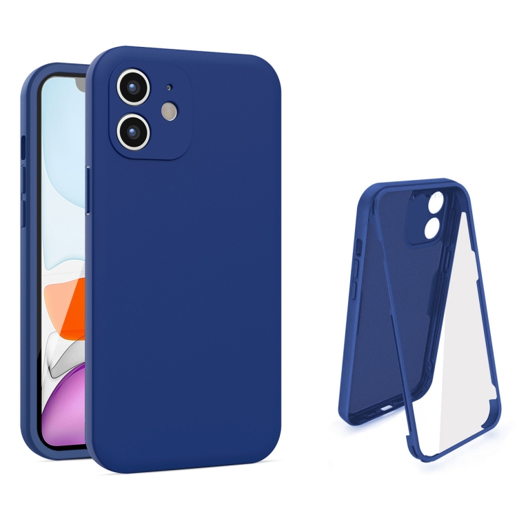 

For iPhone 12 Imitation Liquid Silicone 360 Full Body Case(Blue)