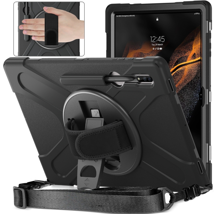 

For Samsung Galaxy Tab S8 Ultra Silicone + PC Tablet Case(Black)