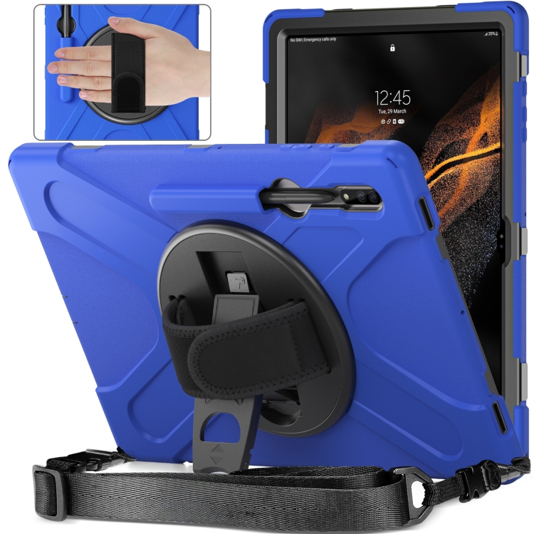 

For Samsung Galaxy Tab S8 Ultra Silicone + PC Tablet Case(Blue)
