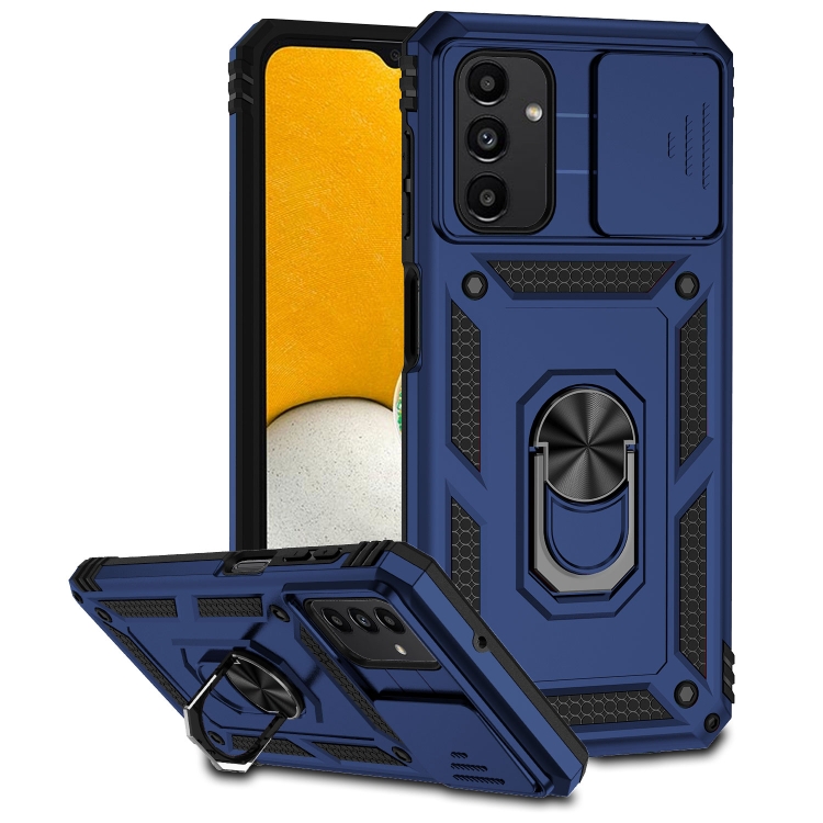 

For Samsung Galaxy A13 5G Sliding Camshield Holder Phone Case(Blue)