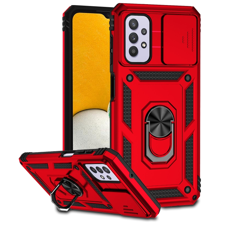 

For Samsung Galaxy A23 5G Sliding Camshield Holder Phone Case(Red)