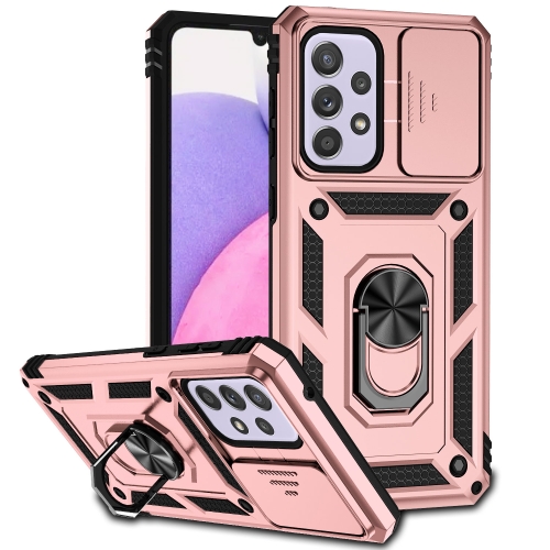 

For Samsung Galaxy A33 5G Sliding Camshield Holder Phone Case(Rose Gold)