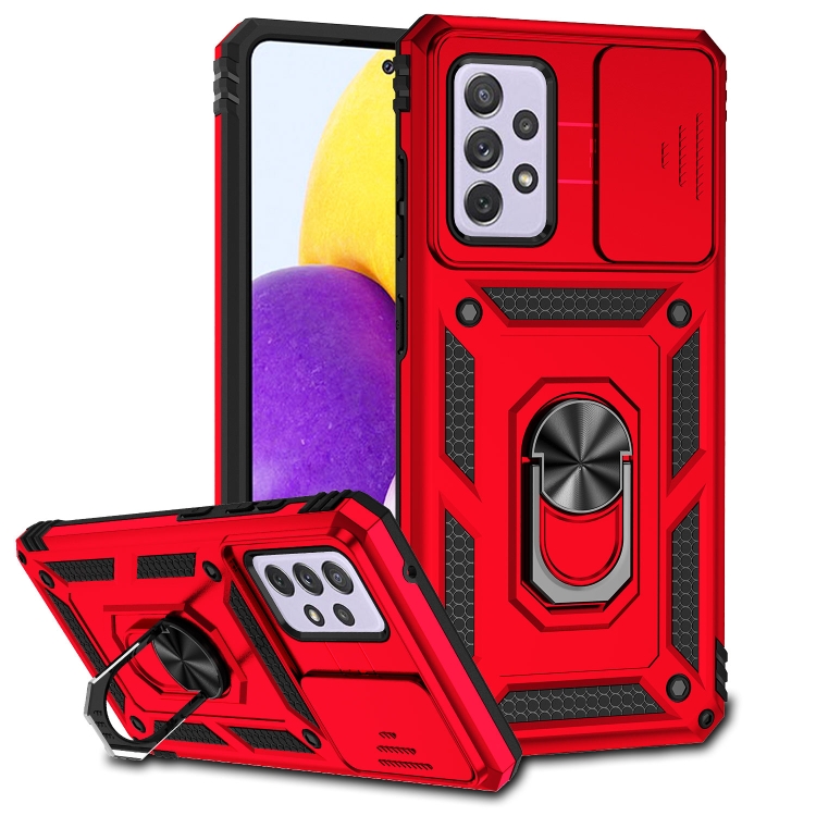 

For Samsung Galaxy A52 5G / 4G Sliding Camshield Holder Phone Case(Red)